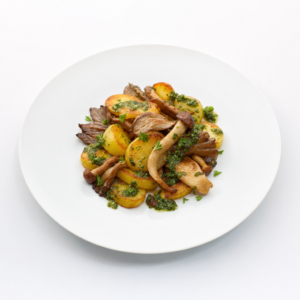 Pilz-Kartoffel-Komposition mit Petersilienpesto – CookWithaFriend