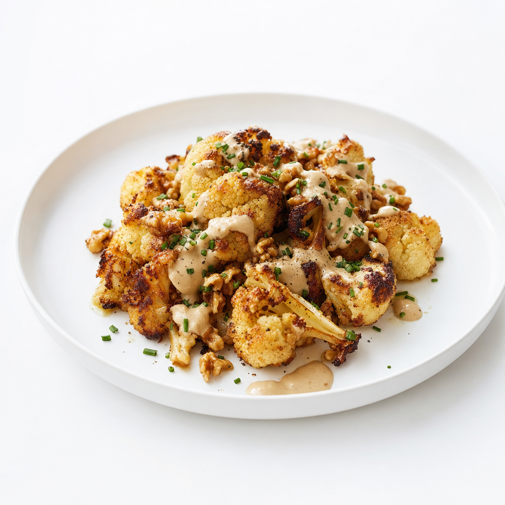 Gerösteter Blumenkohl mit Walnuss-Tahini-Creme – CookWithaFriend