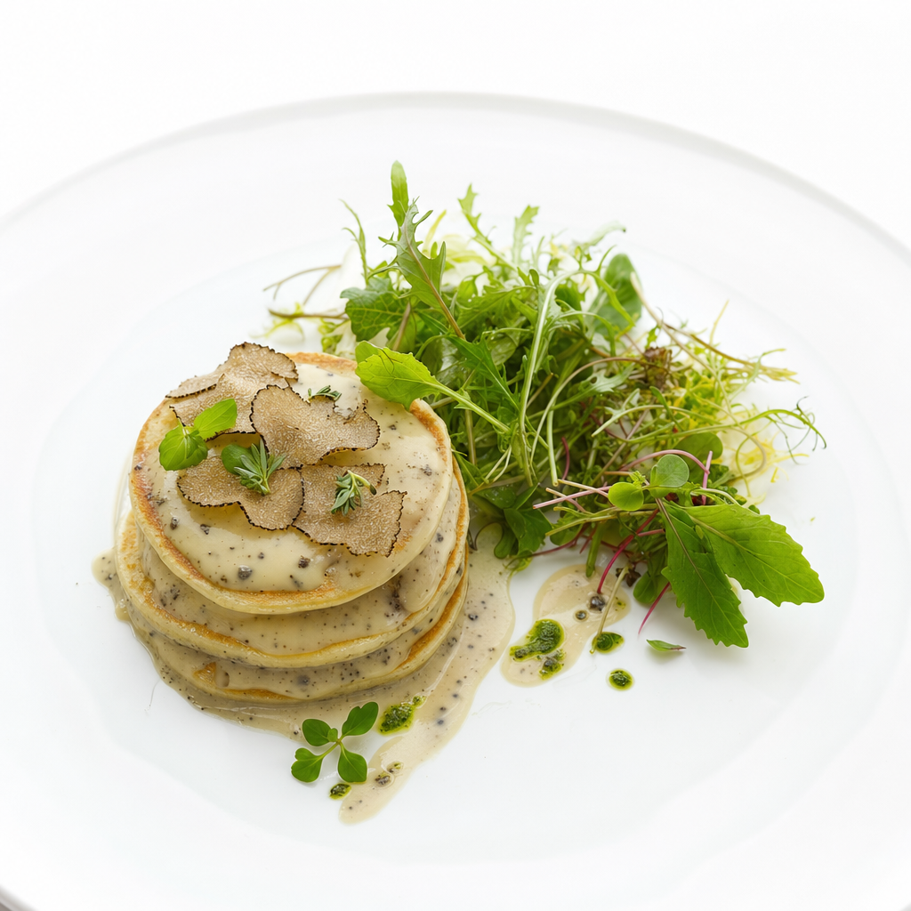 Kaiserliche Pfannkuchen mit Trüffel-Crème und Wildkräutersalat – CookWithaFriend